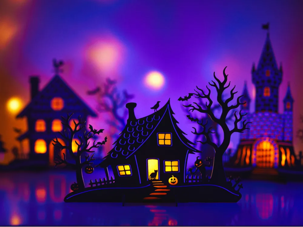 Halloween Tealight House 3D Printed