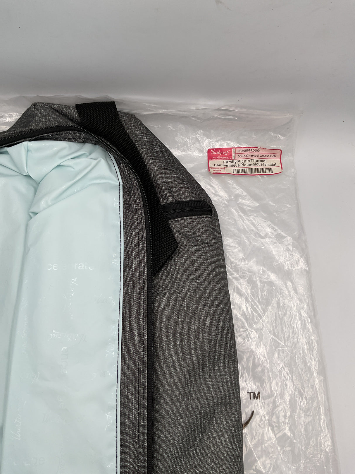 Thirty-One Family Picnic Thermal - Charcoal Crosshatch