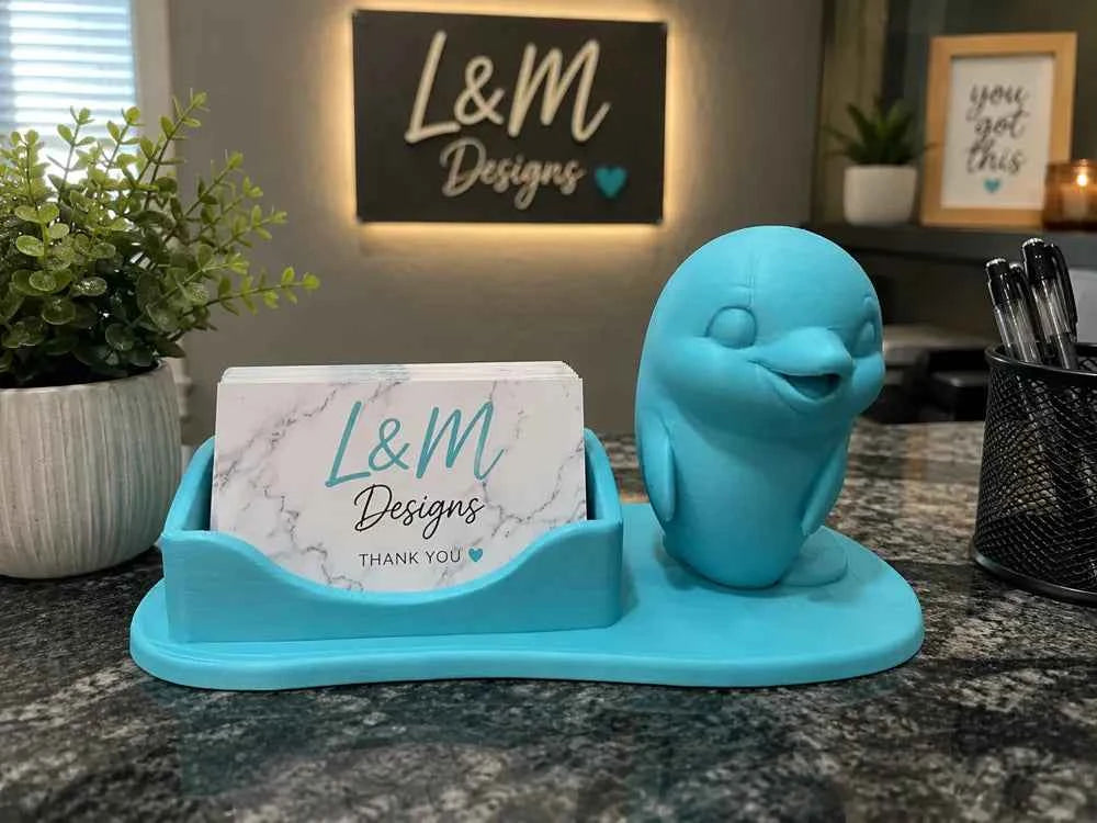 Dolphin Business Card Holder 3D Printed