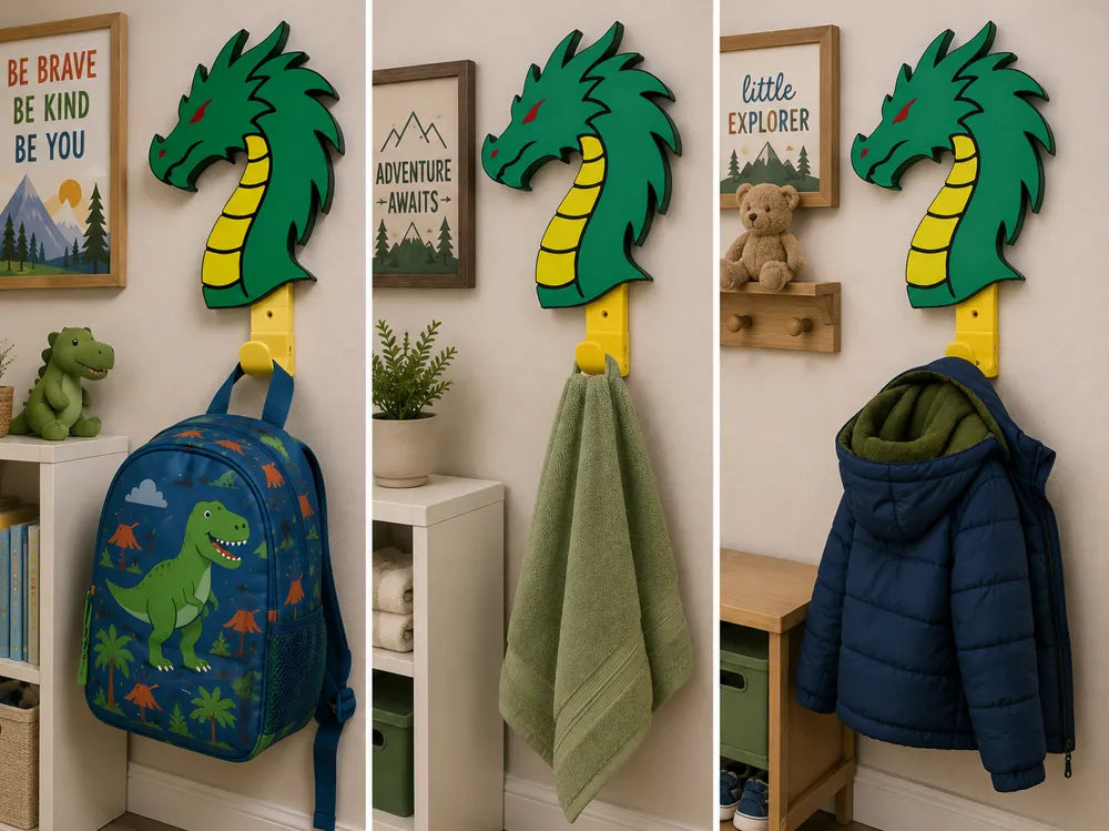 Dragon Kids Wall Hook 3D printed