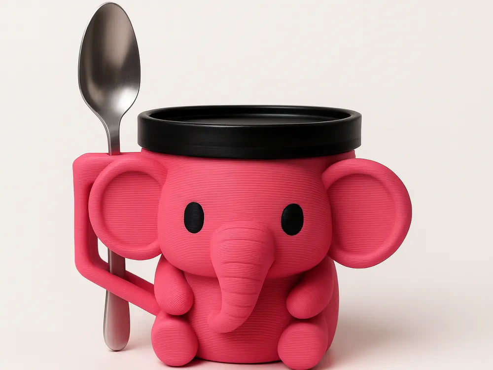 Elephant Pint Ice Cream Holder 3D Printed