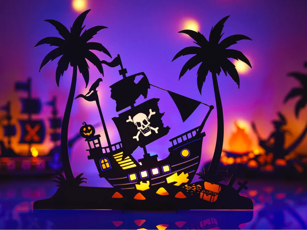 Halloween Pirates Tealight Decorations 3D Printed