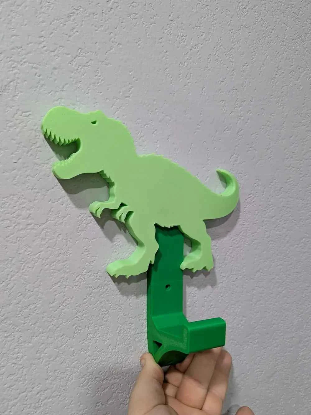 T-Rex Swappable Kids Wall Hook 3D printed