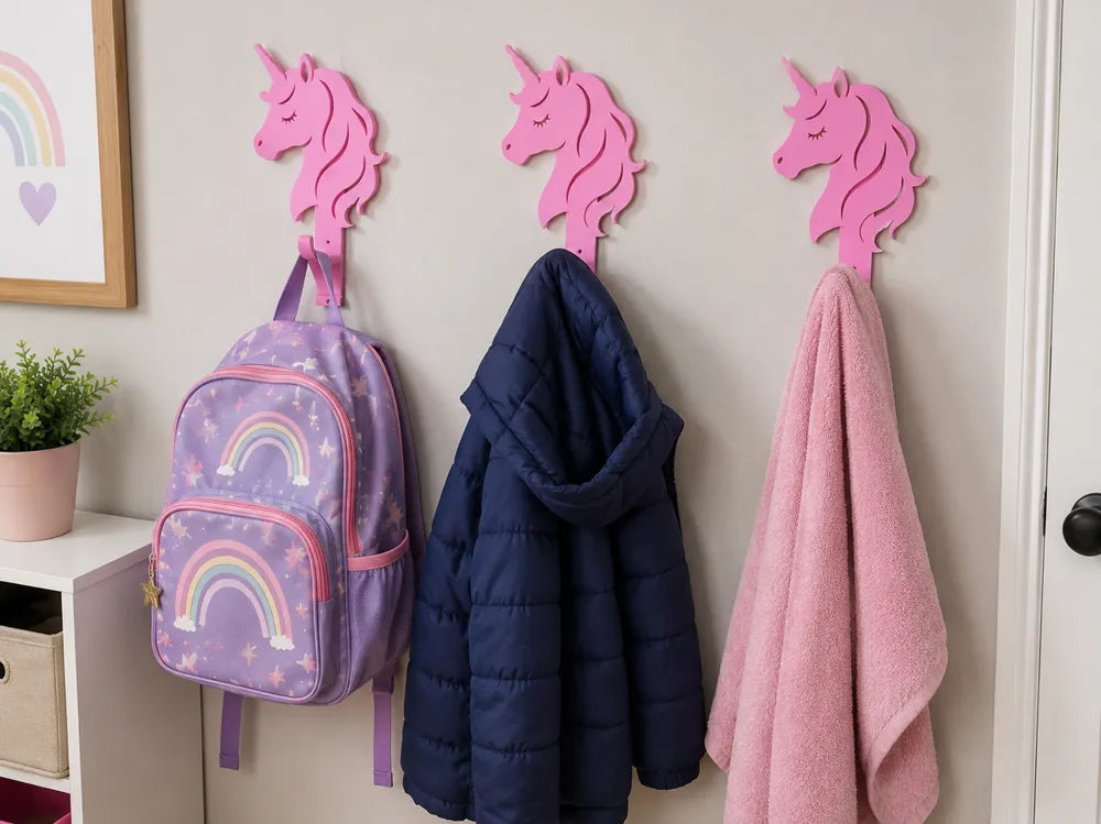 Unicorn Swappable Kids Wall Hook 3D printed