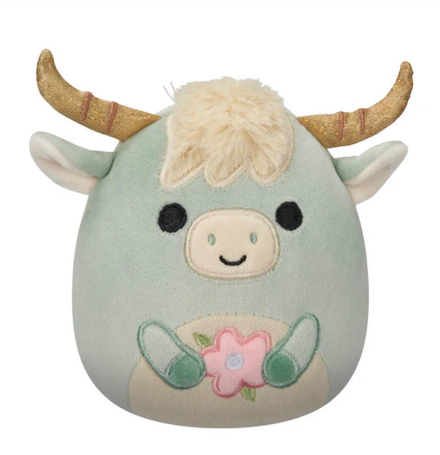 Squishmallow Easter Plush Toy 5" Armie Highland Cow w/Flower
