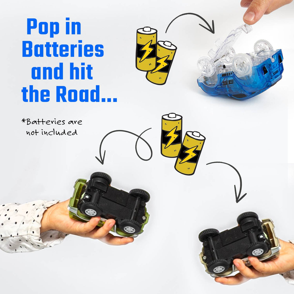 6 Piece Battery Power Toy Race Car Truck Jeep Collection Set