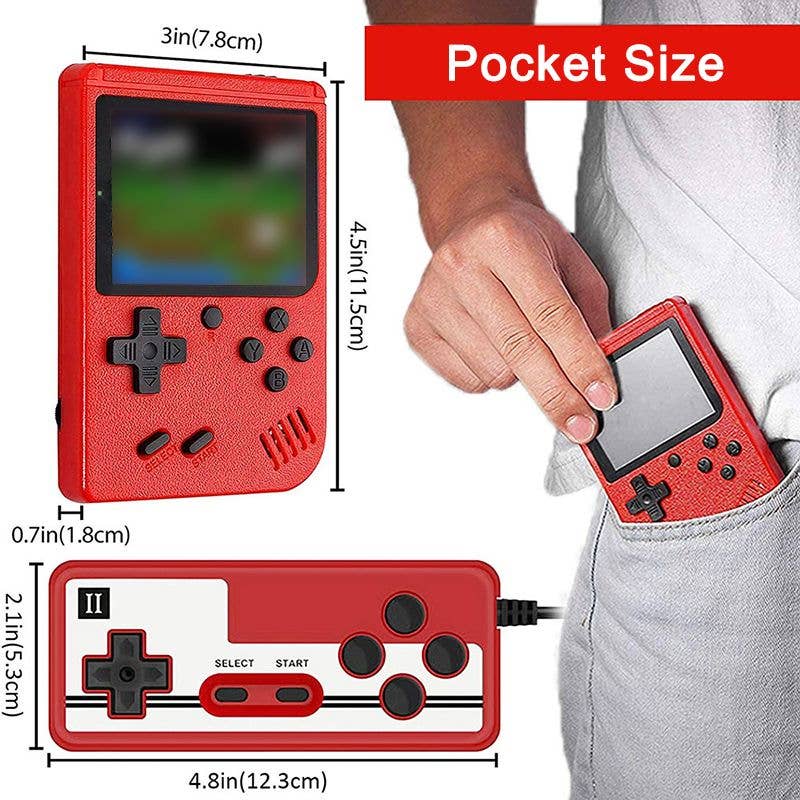 400-In-1 Handheld Game Boy Game Console with 2 Player Controller & TV Connection