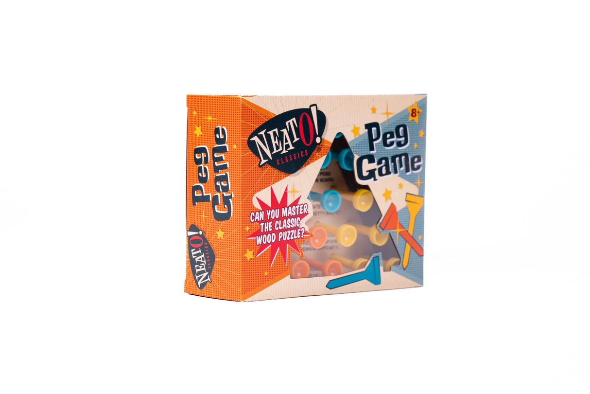 Neato! Classic Wooden Peg Game, Travel Size- Retro Classic