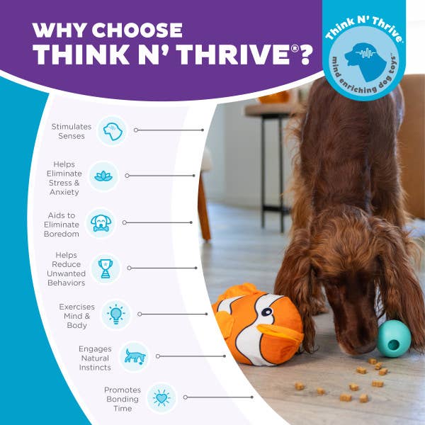 Big Mouthz Clown Fish Dog Puzzle Toy Orange