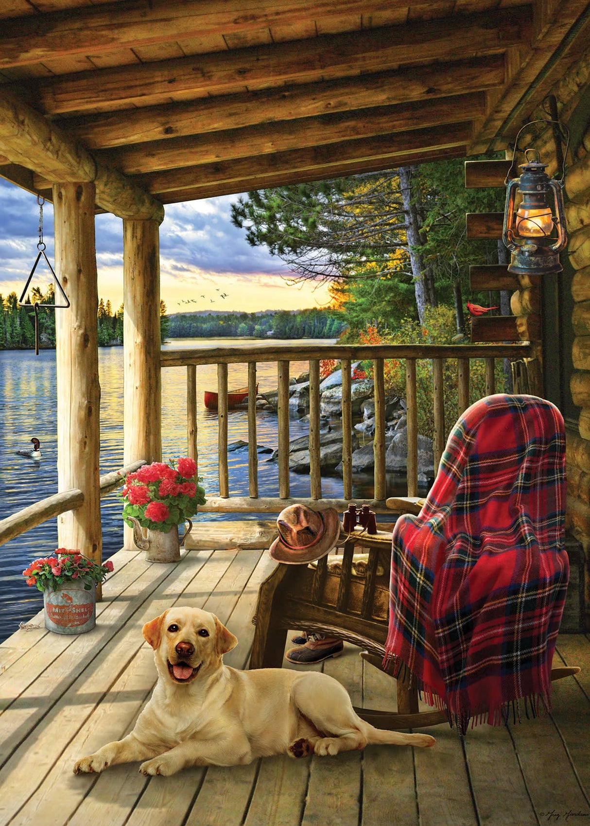 Lake Cabin Labrador (tray) 35pc puzzle