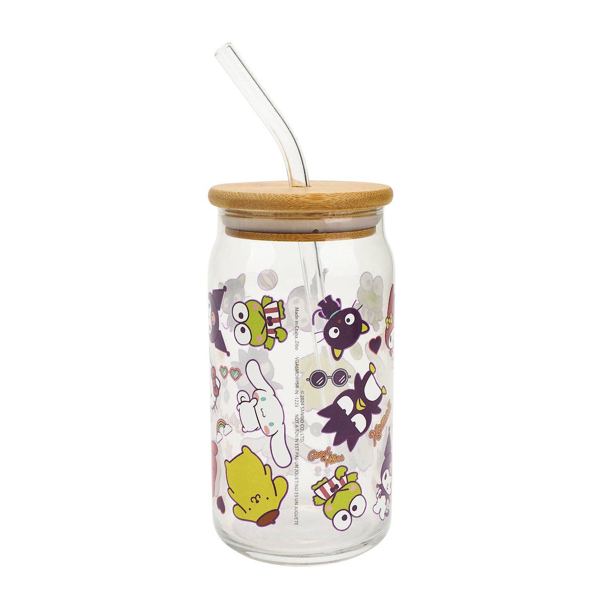 Hello Kitty & Friends 15 oz. Glass Bamboo Tumbler