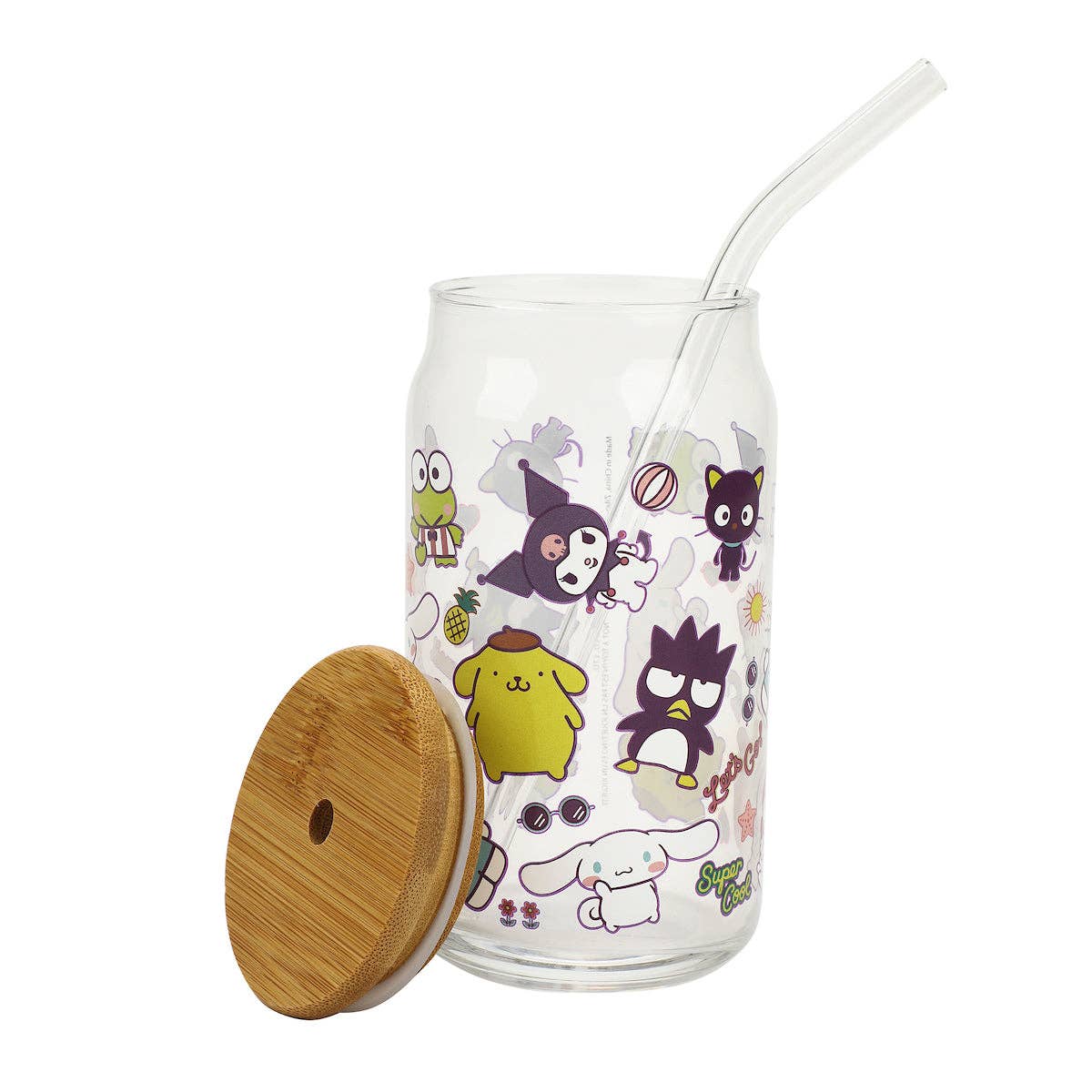 Hello Kitty & Friends 15 oz. Glass Bamboo Tumbler