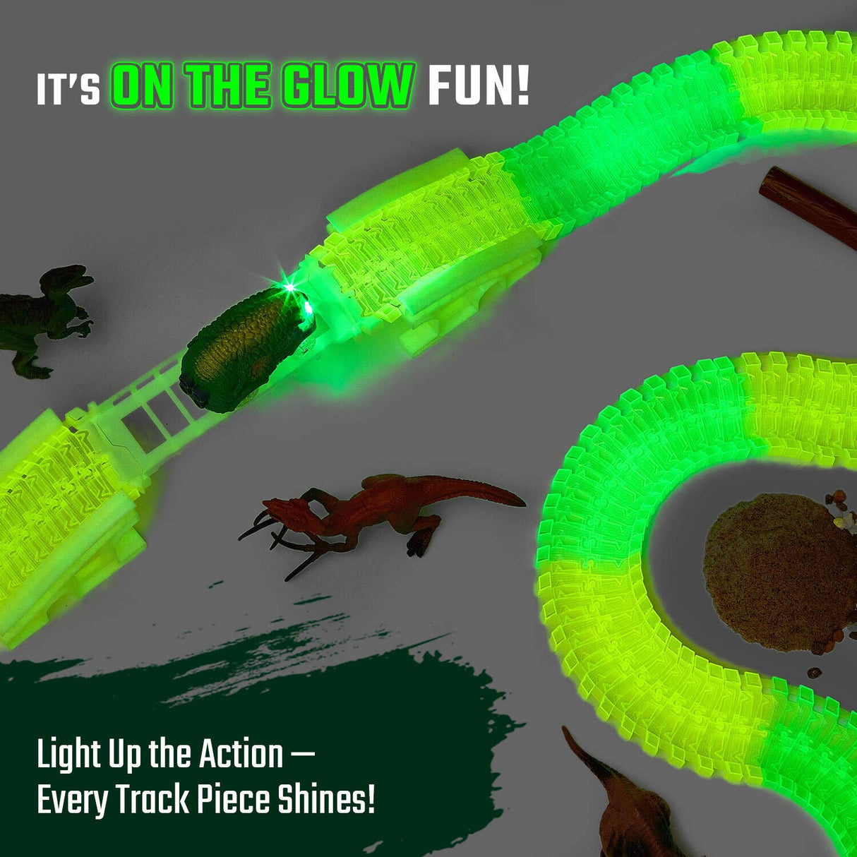 Dinosaur Race Escape Track Playset Toy Gift For Kids, Boys, Girls