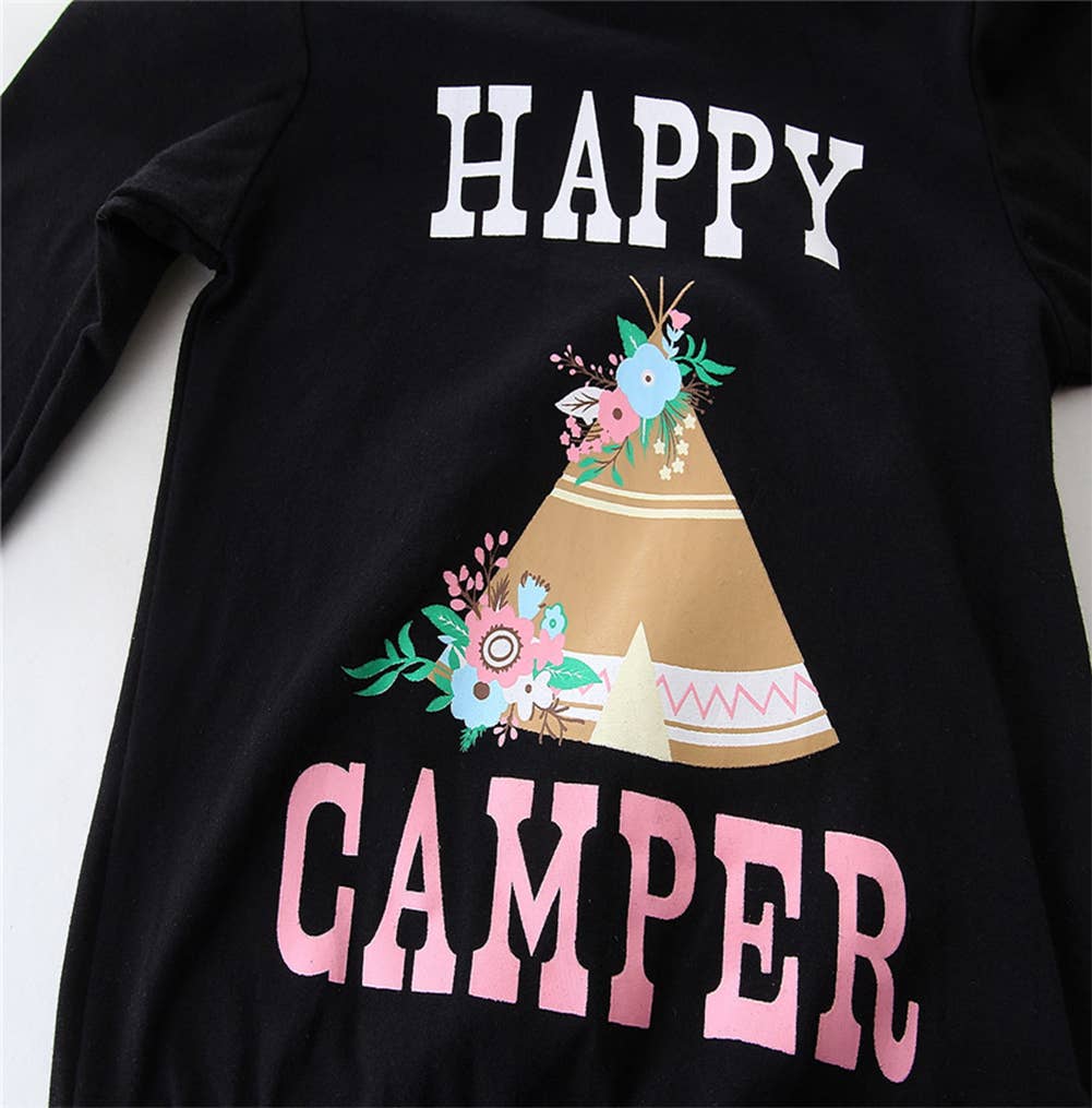 Happy Camper Little Girl Hoodie and Pants