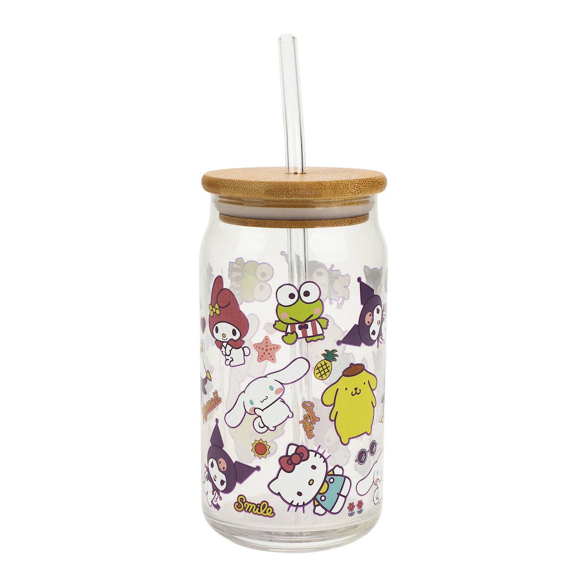 Hello Kitty & Friends 15 oz. Glass Bamboo Tumbler