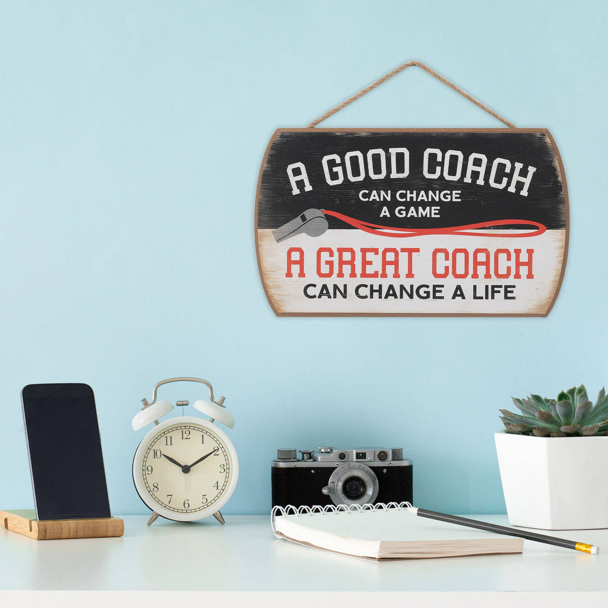 Good Coach Great Coach Hanging Wood Wall Decor