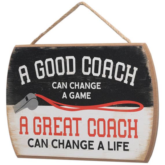 Good Coach Great Coach Hanging Wood Wall Decor