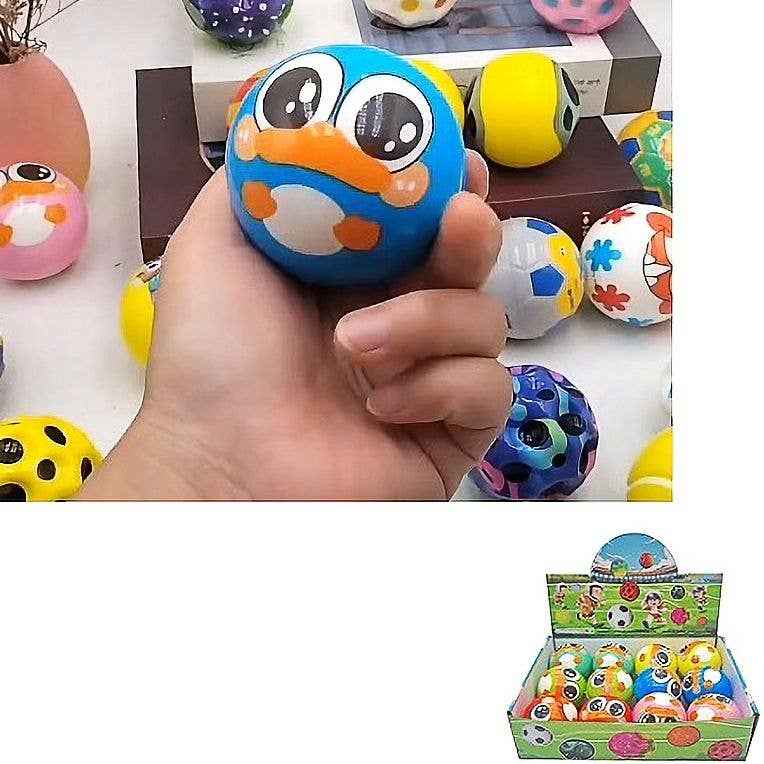 12pk Anti Stress Character Squishy Bouncy Balls