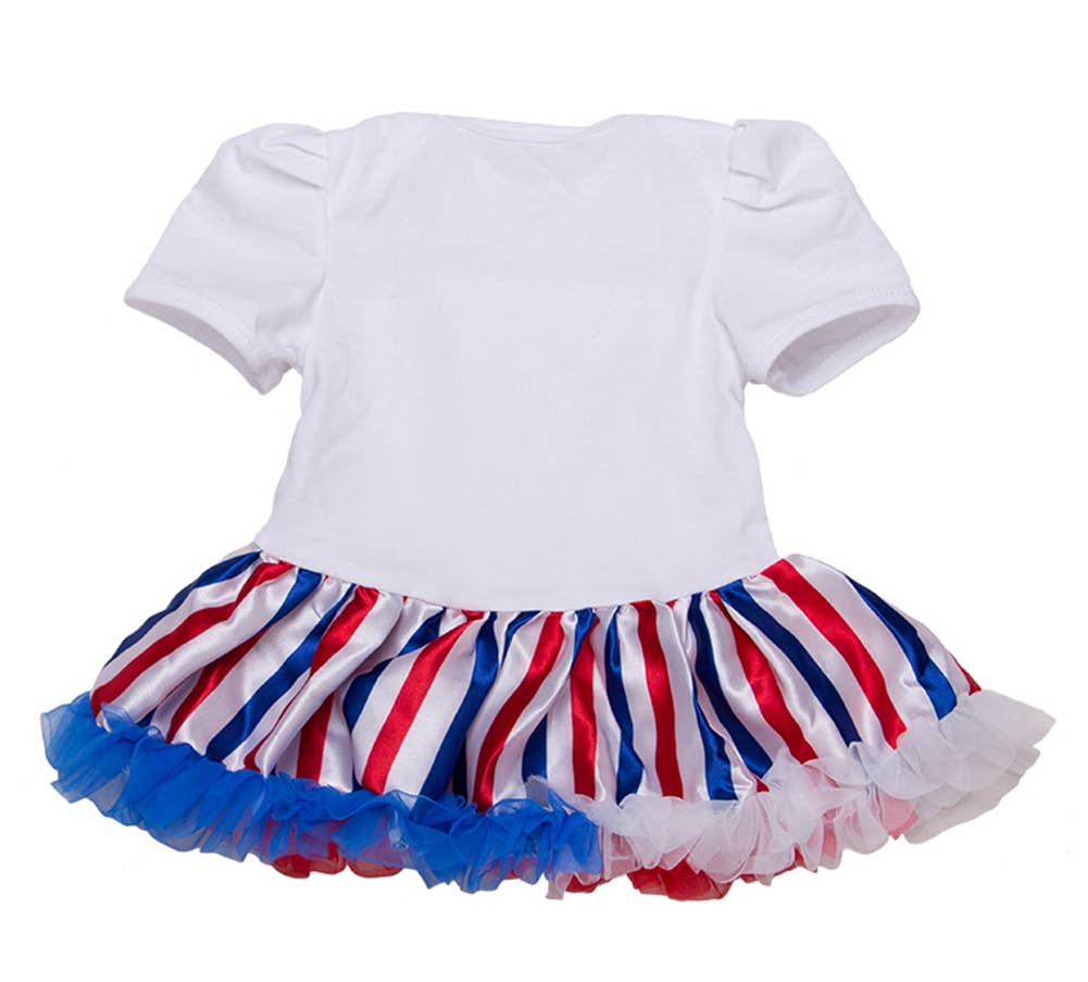 American Flag Heart Baby Romper Dress and Headband