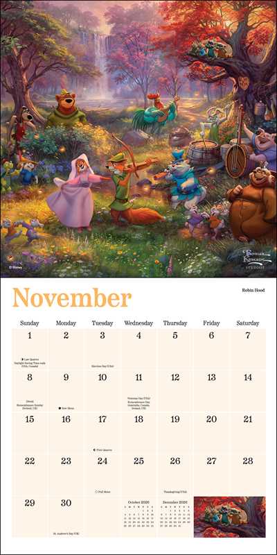 Disney Dreams Collection 2026 Mini Wall Calendar Thomas Kinkade