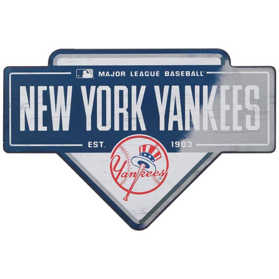 New York Yankees Black And White Baseball Home Plate Wall Decor