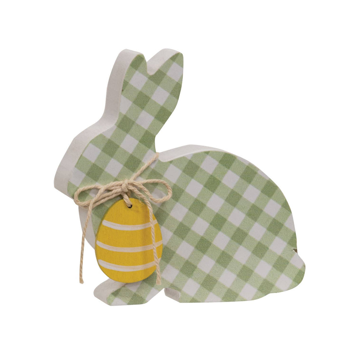 Hoppity Easter & Green Check Chunky Bunny Sitter 2/Set