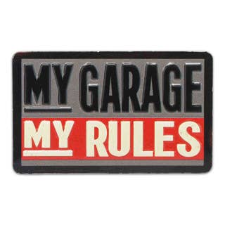Garage Rules Embossed Metal Magnet
