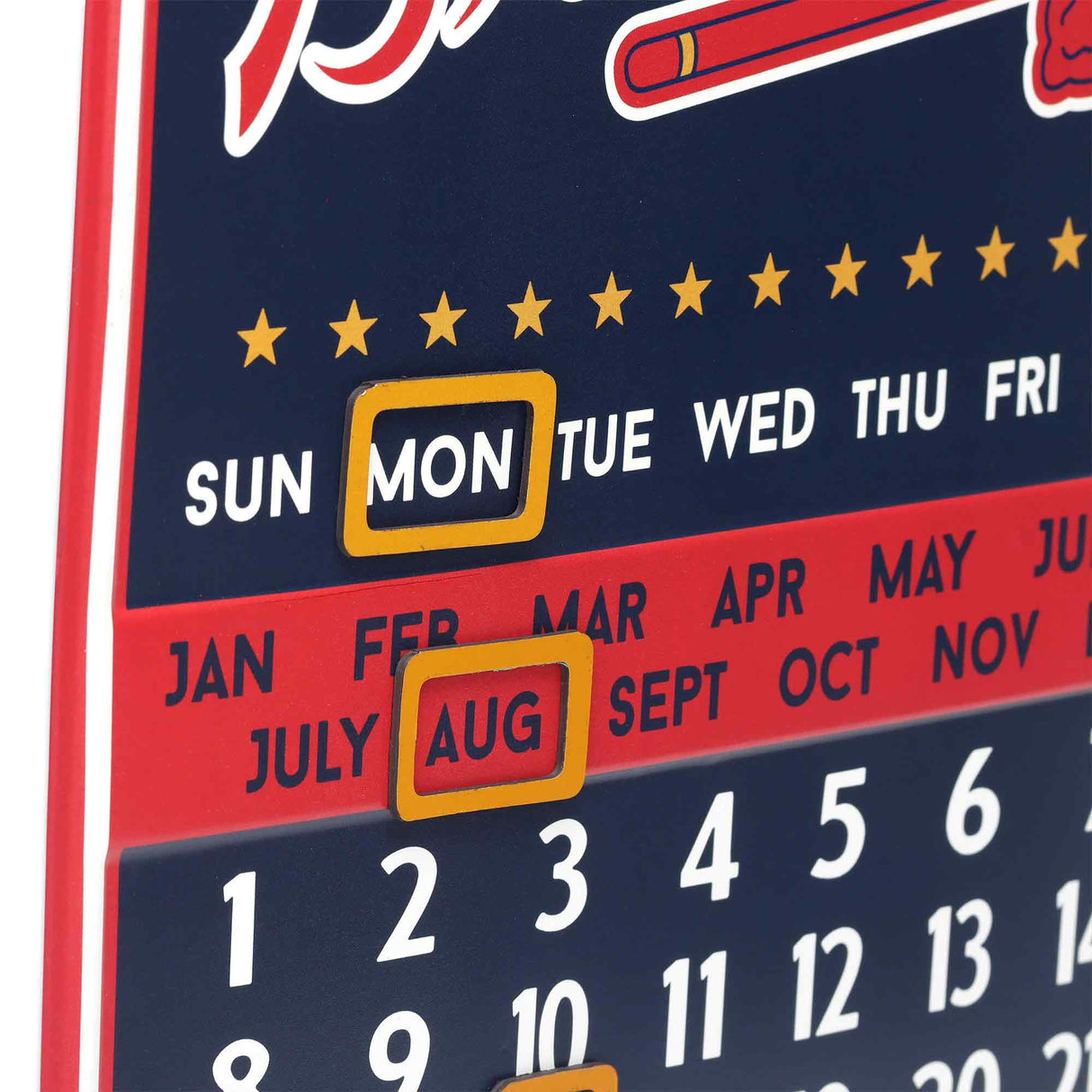 Atlanta Braves Perpetual Calendar Metal Sign