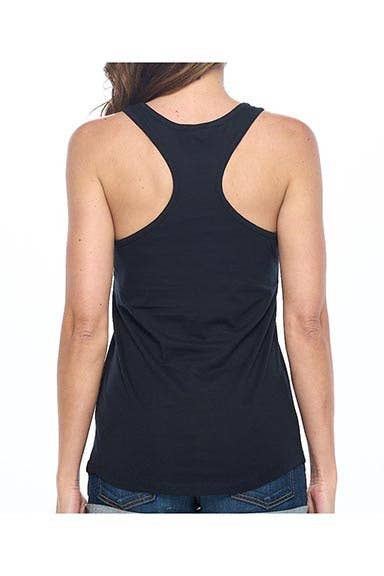 Checkered Flag Black Bow Graphic Racerback Tank