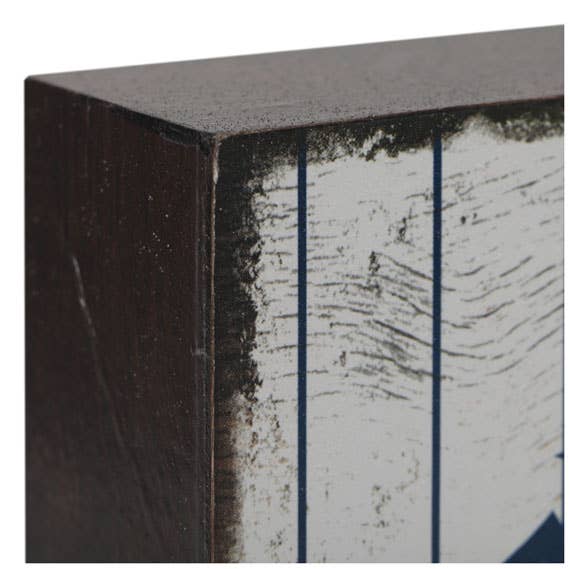 New York Yankees Logo On Wood Block Wall Decor