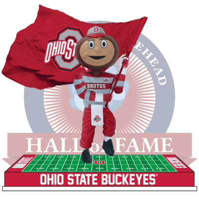 Brutus Buckeye Ohio State Buckeyes Flag Bobblehead