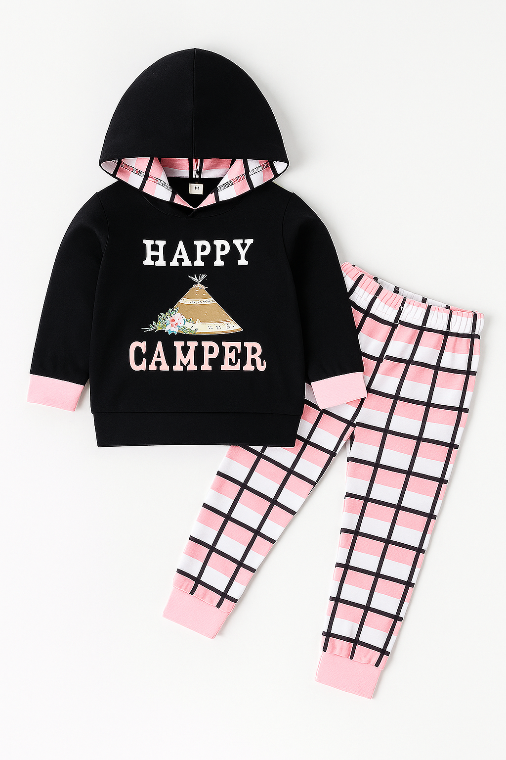 Happy Camper Little Girl Hoodie and Pants