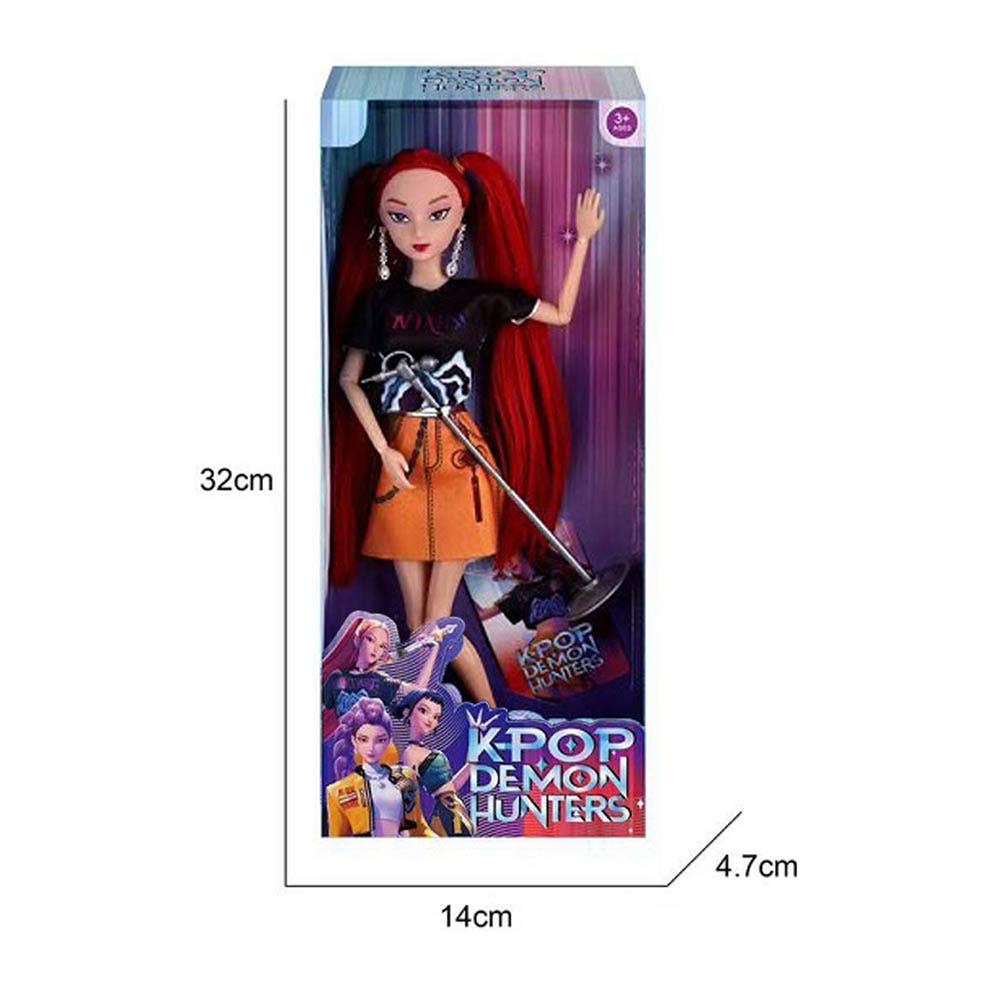 Kpop Demon Hunters Huntrix Character Figure Doll w/microphone