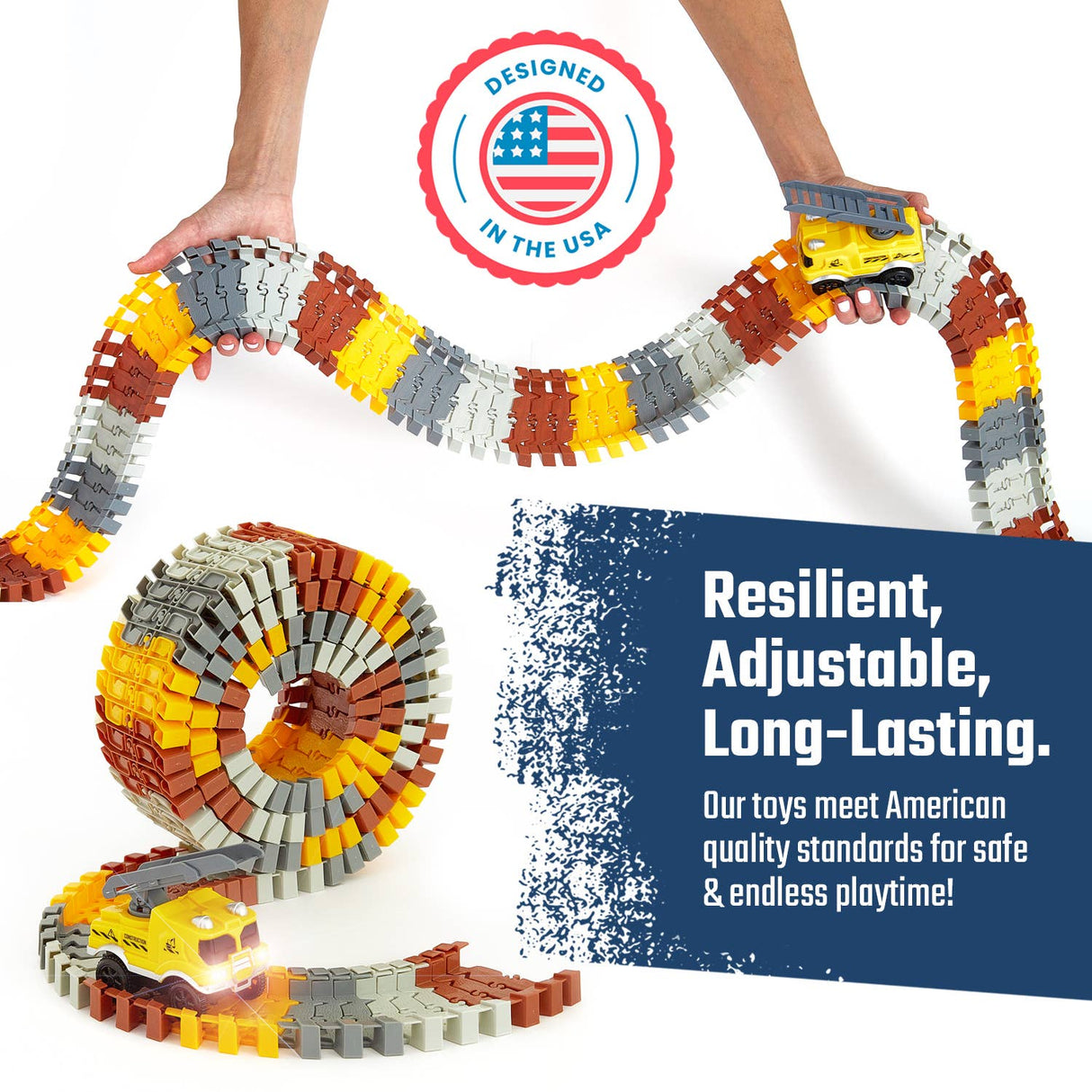 Construction Toy Track Car Set - STEM Glow in the Dark Toys