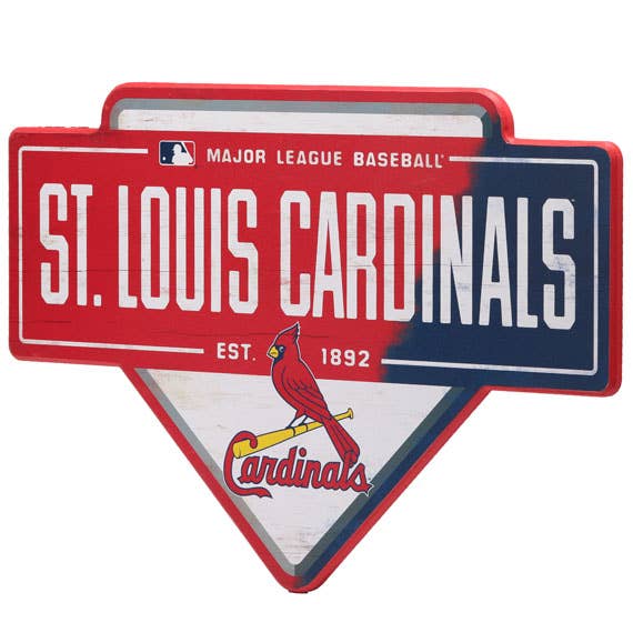 St. Louis Cardinals Baseball Home Plate Wood Wall Decor