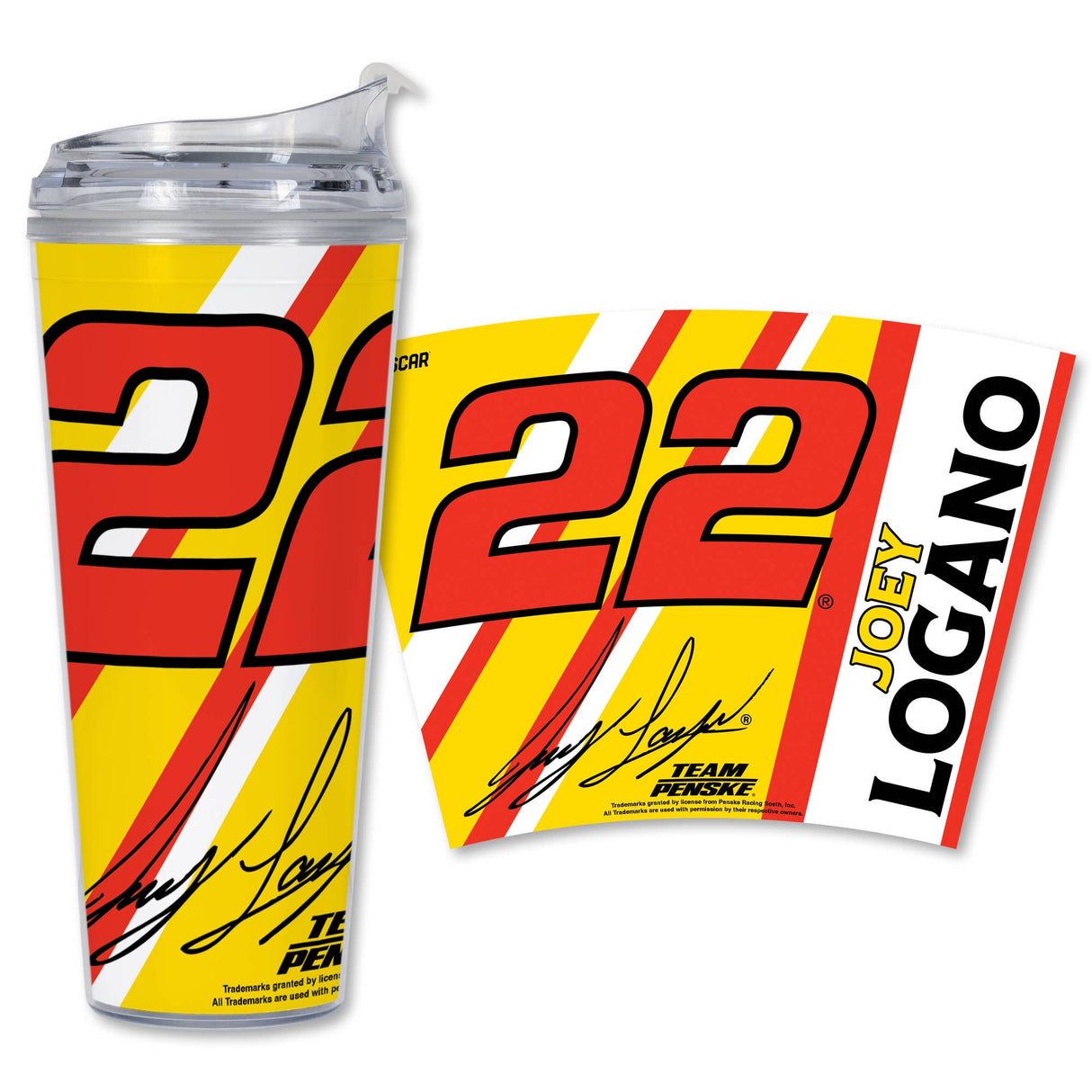 NASCAR Joey Logano 24oz Acrylic Tumbler with Hinged Lid