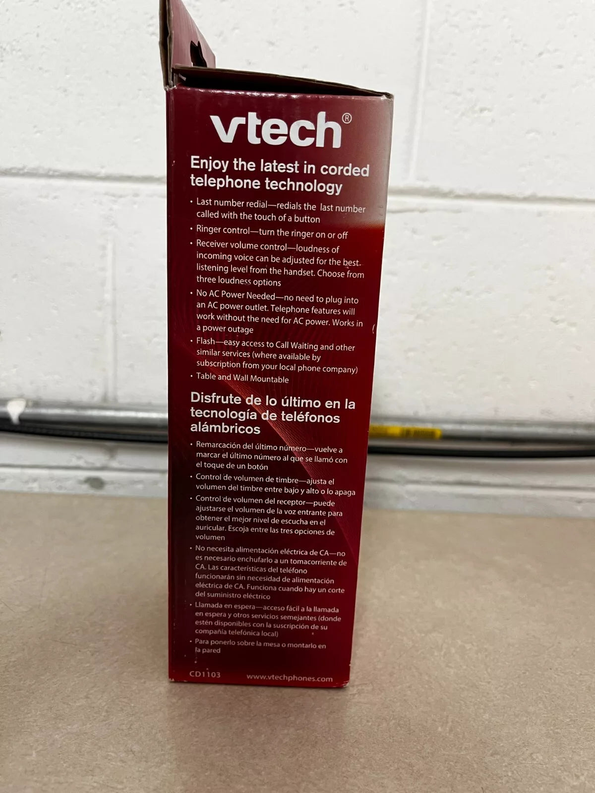 VTech CD1103 Trimstyle Corded Phone - White