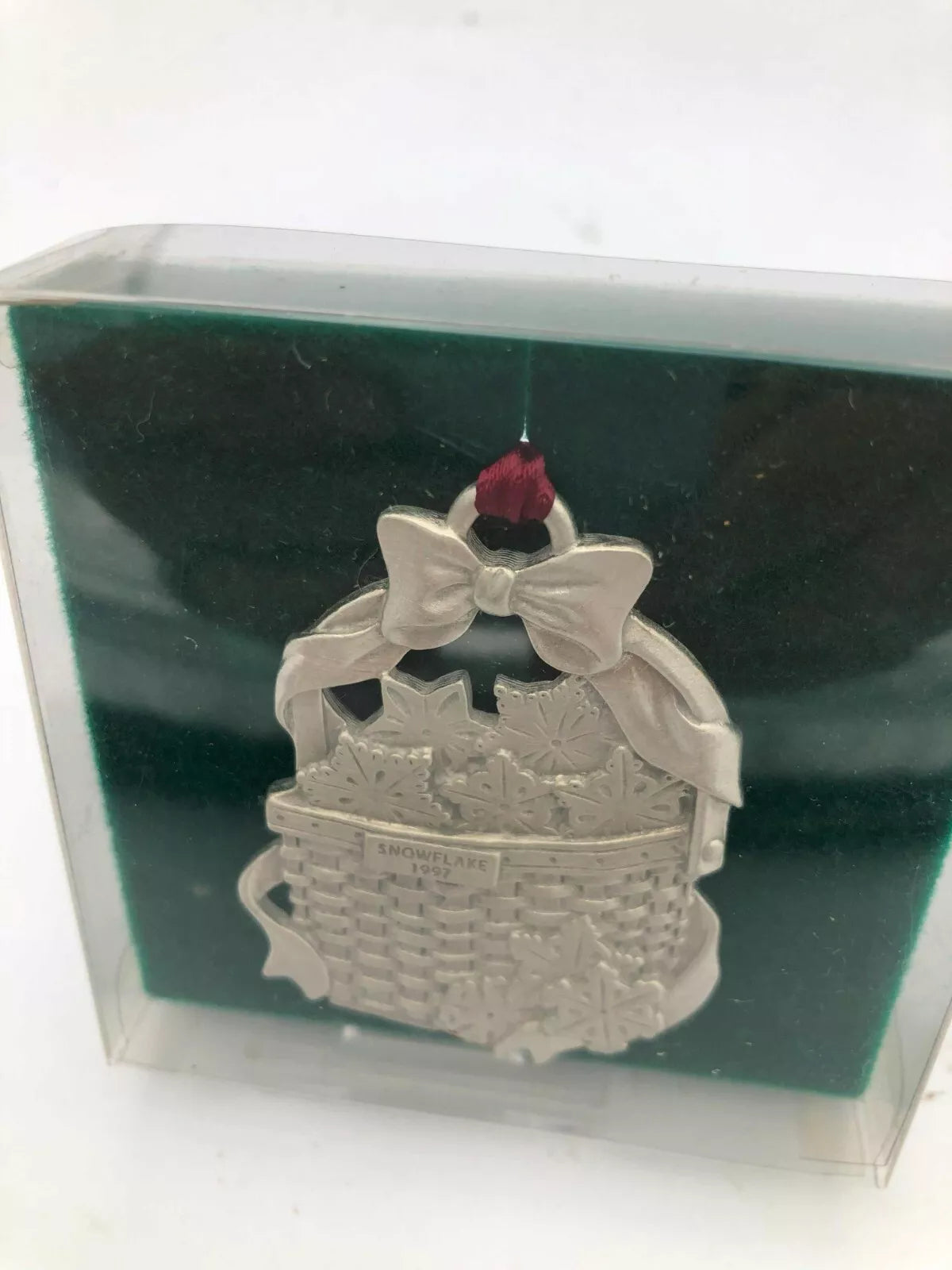 Longaberger Pewter Basket Christmas Ornaments 1997 Snowflake
