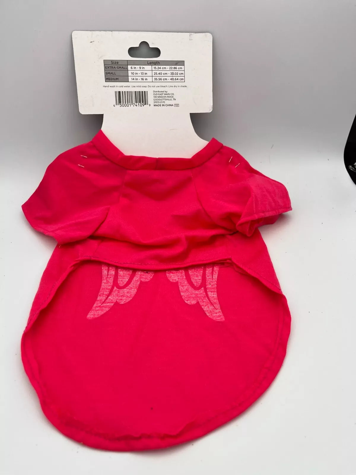 HALLOWEEN NOVELTRY PET TEE (PINK ANGEL WINGS) MEDIUM (14 IN - 16 IN)