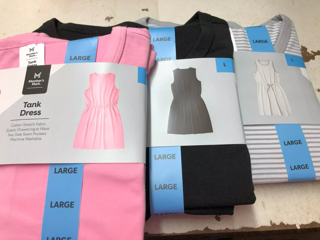 Member's Mark Women's Elastic Drawstring Sleeveless Tank Dress