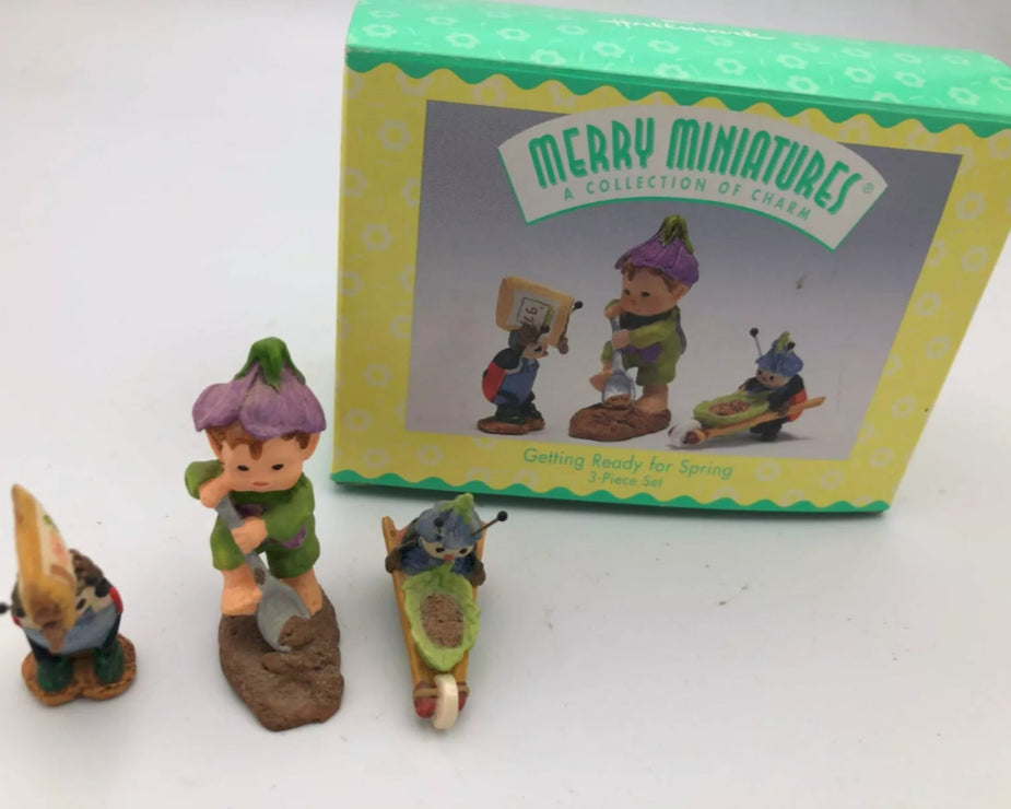 Hallmark Ornament Merry Miniatures Getting Ready for Spring 3 Piece Set (1997)