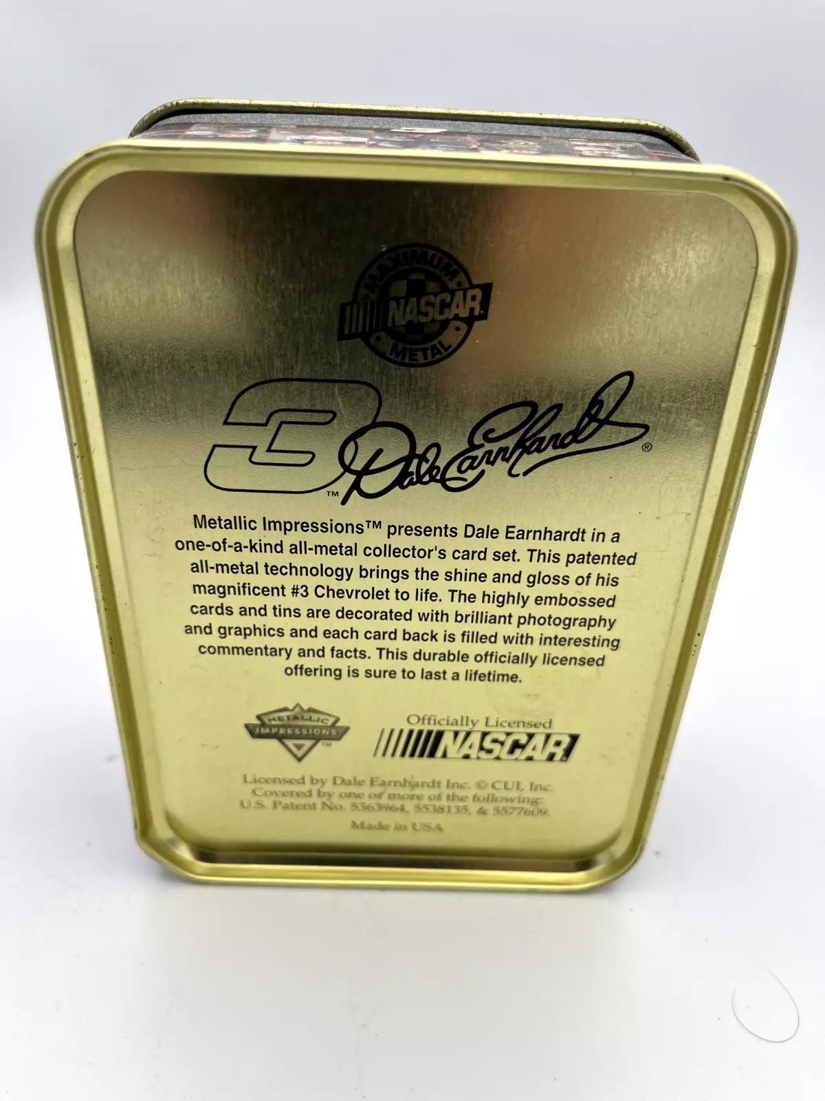 Metallic Impressions DALE EARNHARDT NASCAR Maximum Metal 5 Sealed Cards and Tin