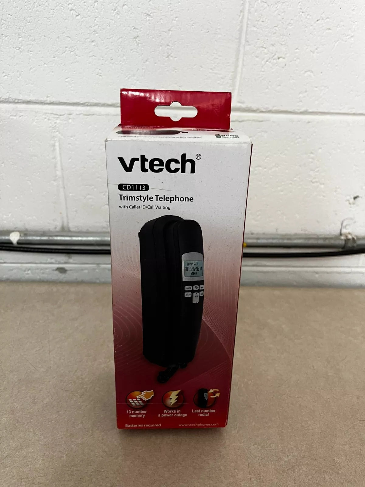 VTech CD1103 Trimstyle Corded Phone - With Caller ID /Call Waiting - Black