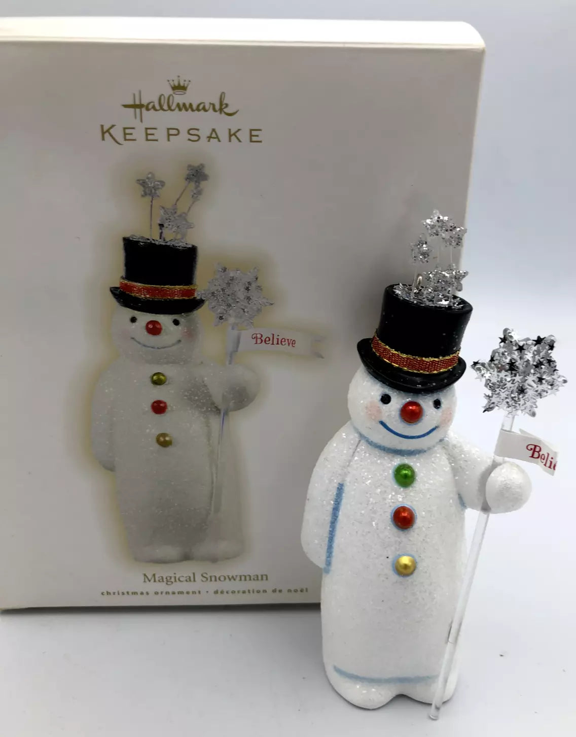 Hallmark 2009 The Magical Snowman Believe Keepsake Collectible Ornament Glitter