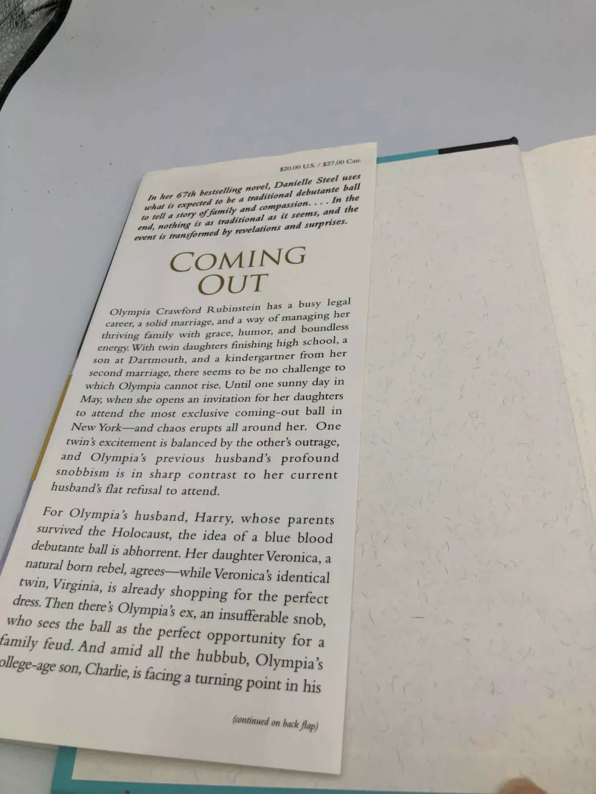 Coming Out by Danielle Steel (2006, Hardcover) PRE-OWNED