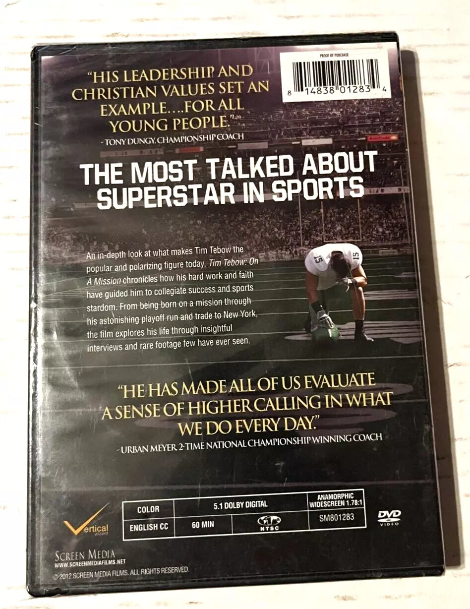 Tim Tebow DVD His Journey Has Just Begun - WIDESCEEN New Sealed