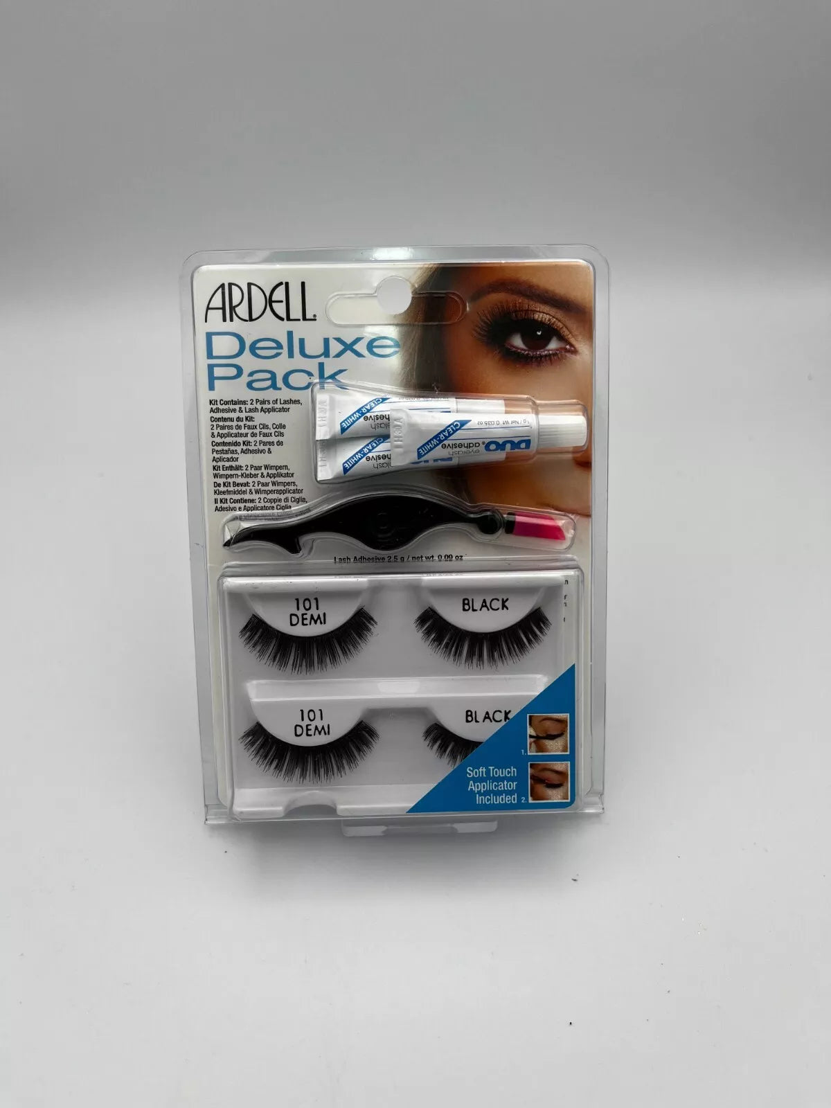 ARDELL-DELUXE PACK- 2 PAIR LASHES-with 3 ADHESIVE -120 DEMI BLACK-NEW!
