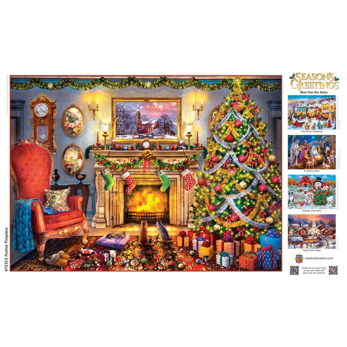 Season's Greetings - Festive Fireplace 1000 Piece Puzzle