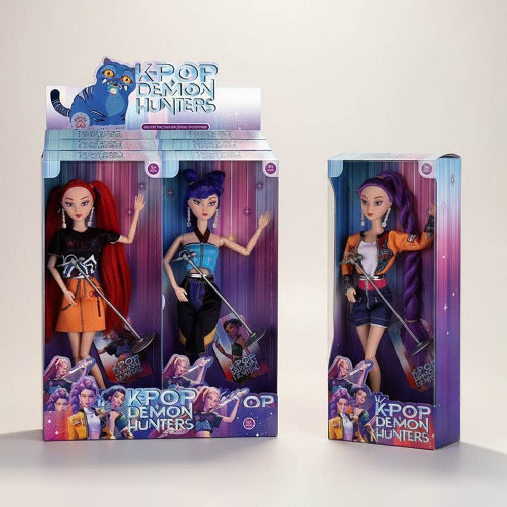 Kpop Demon Hunters Huntrix Character Figure Doll w/microphone