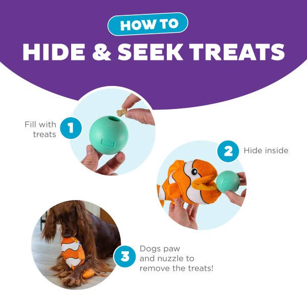 Big Mouthz Clown Fish Dog Puzzle Toy Orange